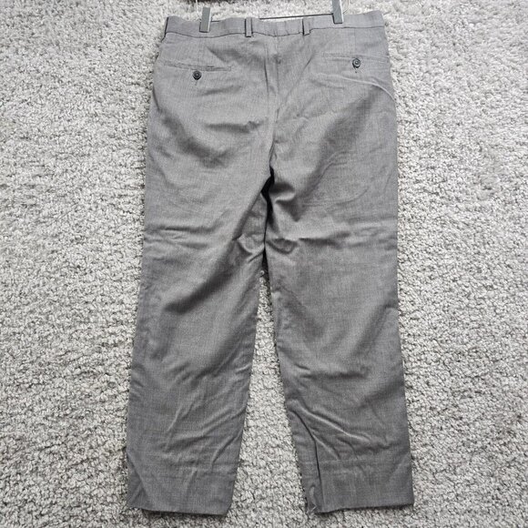 Peter Millar Men Pants 33R (Fits 32x25.5) Gray Wool Slim Fit Office Trousers - Picture 4 of 13